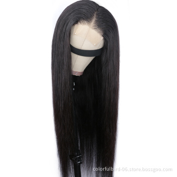 Long Straight Black human Hair Wig Body Wave Lace Front Wig For Women 4*4 Lace Front Wigs Brazilian Body wave 28 inch